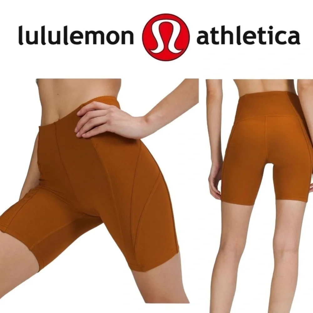 Lululemon Athletica Ribbed High Rise Yoga Shorts